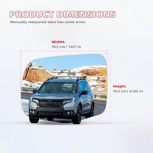 Drive-Side Exterior Mirror Glass – Compatible With Honda Passport, Pilot, Ridgeline (2016–2023 Models) | OEM Replacement Part Numbers: 76254T6ZA21,HO1324150,4639H in Saudi Arabia