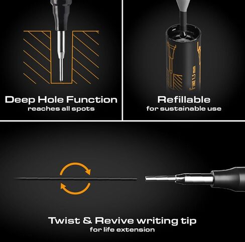 Pica Ink Set, Permanent Marker pens, 3 pens, Black, Blue, Red (Pack of 3) in Kuwait