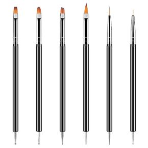 Artdone Nail Dotting Tools 6PCS Double-ended Nail Art Brushes Kit Nail Art Gel Polish Liner Brushes Design Pen For Nail Drawing And Nail Paint Brushes Small Detail Brushes in Kuwait
