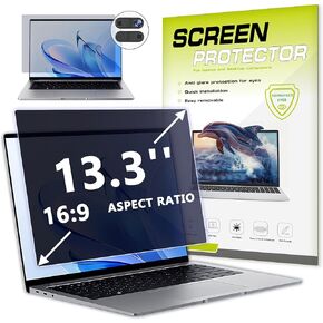 Laptop Privacy Screen 16 Inch Compatible with HP/Dell/Acer/Samsung/Lenovo/Toshiba 16:10 Widescreen Display - Monitor, Desktop PC, Computer Anti-Blue and Anti-Glare Screen Protector with Camera Cover in Kuwait