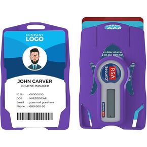 حامل شارة Sheildcase RSA Token، (يحمل ما يصل إلى 2 شارات و1 رمز RSA SecurID)، مقاوم للصدمات، أسود in Kuwait