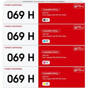 069H Toner Cartridge Set MF753Cdw - 4 Pack Compatible for Canon 069H Toner Cartridge Set 069 Works for Canon Color ImageCLASS Mf753cdw MF751Cdw MF752Cdw LBP674Cdw MF752Cdw MF756Cx LBP673Cdw (B/C/Y/M) in Kuwait