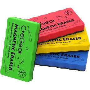 ممحاة السبورة البيضاء المغناطيسية من كريجير، 4 عبوات من ممحاة السبورة الجافة مع مغناطيس قوي، وسادات تنظيف السبورة البيضاء قابلة لإعادة الاستخدام للسبورة البيضاء والسبورة والمكتب والفصول الدراسية والمنزل، 4 ألوان، 4 × 2 × 0.6 بوصة in Kuwait