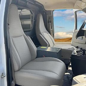 Heavy-Duty 600D Oxford Fabric Seat Covers for Chevrolet Express 2010 2011 2012 2013 2014 2015-2025 Tough & Durable Snug Fit No-Slip - Gray in Kuwait