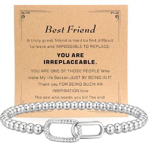 Beaded Stretch Bracelets for Women, Non Tarnish Gold Silver Bracelet, Pendants Suitable for Birthday Graduation Easter Christmas, Gifts for friends family in Saudi Arabia