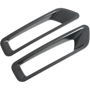 لنيسان فرونتير 2022-2024 ألياف الكربون الأسود الجبهة الضباب ضوء المصباح غطاء الكسوة 2 قطعة اكسسوارات السيارات in Kuwait