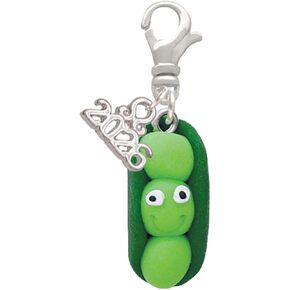 مجوهرات ديلايت فيمو كلاي ثلاث بازلاء في جراب - مشبك مطلي بالفضة على سحر مع ميني 2026 in Kuwait