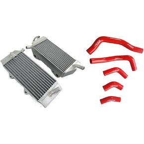 Alumimum Radiator + Silicone hose For 2005-2008 Honda CRF450R CRF450 2005 2006 2007 2008 (Red) in Kuwait