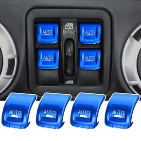 Upgraded Metal Window Switch Button Cover for Jeep Wrangler JK JKU 2018 2017 2016 2015 2014 2013 2012 2011 Interior Accessories, Aluminum Alloy, Red - 4pcs in Kuwait