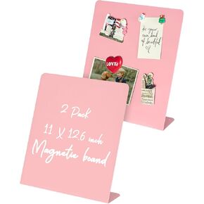 Magnet Board - Pink, 11 x 12.6 x 2.4 in, Standing Magnetic Board for Desk, Magnetic Display for Memos, Photos & Documents, Bulletin Board for Home Office School Kitchen Table Supplies(PK-FX2832-1P) in Kuwait