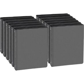 غلاف دائري مقاس 0.5 بوصة، متين مقاس 1/2 بوصة 3 حلقات يناسب حجم الورق، مجلدات عرض العرض التقديمي، أسود، 12 قطعة in Kuwait