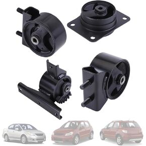 4 قطع حامل محرك المحرك ومجموعة ناقل الحركة متوافقة مع سوزوكي SX4 2.0L FWD 2007 2008 2009 ناقل الحركة التلقائي - يستبدل OEM#11710-80J00 11720-80J00 11610-80J00 11620-80J00 in Kuwait