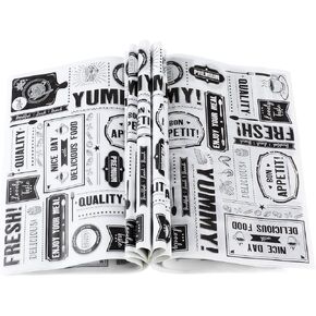 Newsprint Wax Paper Sheets Newspaper Theme Food Wrap Paper Grease Resistant Tray Liners Waterproof Wrapping Tissue Food Picnic Sandwich Wrap for Home Kitchen Baking Hamburger Basket (2000 Pieces) in Kuwait