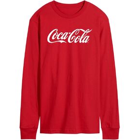 كوكا كولا - شعار أبيض - تي شيرت برسومات بأكمام طويلة للرجال in Kuwait