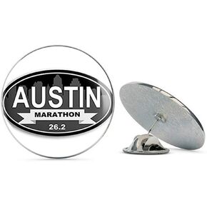 Oval Austin Marathon 26.2 (Texas t Metal 0.75" Lapel Hat Pin Tie Tack Pinback in Kuwait