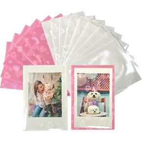 2x3 Kpop Photocard Sleeves, 100pcs 60x90mm Holographic Heart Photo Cover Holders fits for Polaroid Instax Mini Films/Idol Pics/Card, 200 Microns Vivid Shiny Picture Protector Sheets in Saudi Arabia
