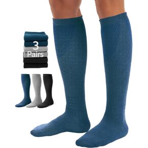 FAIRWIN Bamboo Viscose Compression Socks Men Women, 15-20 mmHg Knee High Soft Support for Daily Running Travel Work in Kuwait