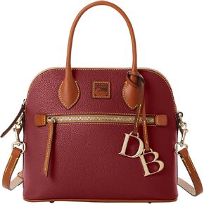 Dooney & Bourke Women's Domed Satchel in Pebble Grain Leather, Large Handbag with Adjustable Detachable Shoulder Strap in Kuwait