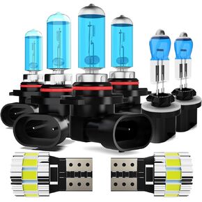 Light Bulbs Fit For Chevy Trailblazer 2000-2005, High Performance Halogen Headlight Bulb And License Plate Lights Combo, 9005 9006 880 High Low Beam Fog Lights, 6000K White Light, Pack of 8 in Saudi Arabia