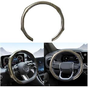 Carbon Fiber Car Steering Wheel Cover, Non-Slip Comfortable Vehicle Steering Protector, Automotive Interior Wheel Wrap Cover Decoration Accessories, Universal Fit (Black) in Saudi Arabia