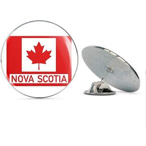 Red Maple Leaf Rectangle with NOVA Scotia (Canadian Canada Province) Metal 0.75" Lapel Hat Pin Tie Tack Pinback in Kuwait