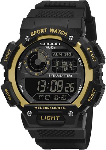 Gosasa Mens Camouflage Sport Watch Military Multifunction Watch Big Face Dual-Display Alarm Waterproof Chrono Digital Watch for Men Indoor Outdoor in Saudi Arabia