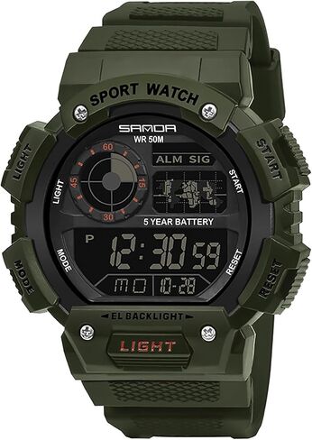 Gosasa Mens Camouflage Sport Watch Military Multifunction Watch Big Face Dual-Display Alarm Waterproof Chrono Digital Watch for Men Indoor Outdoor in Saudi Arabia
