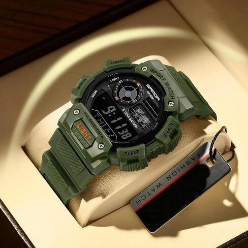 Gosasa Mens Camouflage Sport Watch Military Multifunction Watch Big Face Dual-Display Alarm Waterproof Chrono Digital Watch for Men Indoor Outdoor in Saudi Arabia