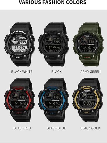 Gosasa Mens Camouflage Sport Watch Military Multifunction Watch Big Face Dual-Display Alarm Waterproof Chrono Digital Watch for Men Indoor Outdoor in Saudi Arabia