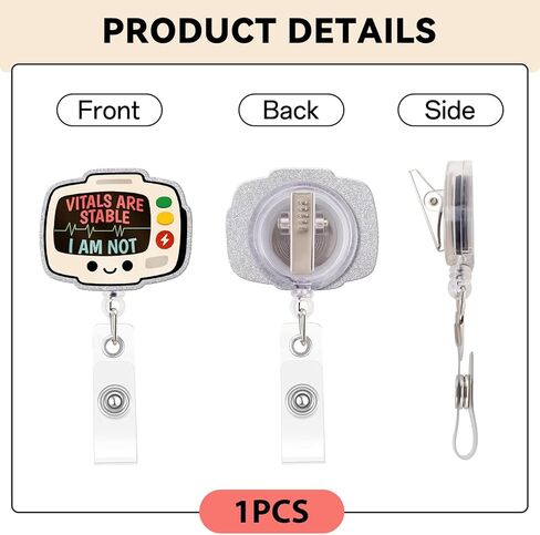 Funny Nurse Badge Reel, Vitals are Stable Badge Holder with Retractable Clip, Cute Gifts for Nursing Student RN LPN CNA MA Medical Worker Teacher Doctor in Kuwait