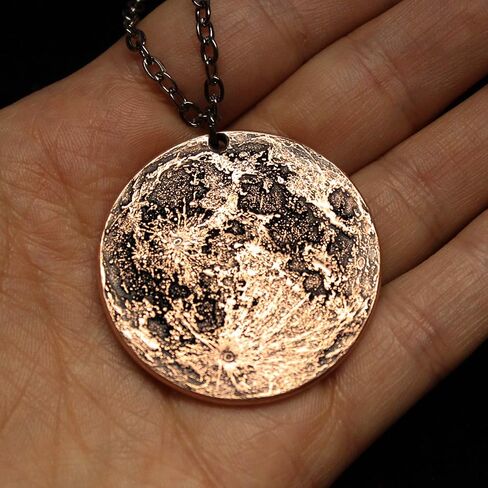 Copper Moon Necklace - Large | Lunar Reminder Large Coin Jewelry | 1.5" Solid Copper Pendant | Handmade by Shire Post Mint | in Kuwait