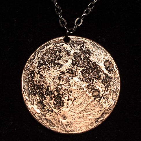 Copper Moon Necklace - Large | Lunar Reminder Large Coin Jewelry | 1.5" Solid Copper Pendant | Handmade by Shire Post Mint | in Kuwait