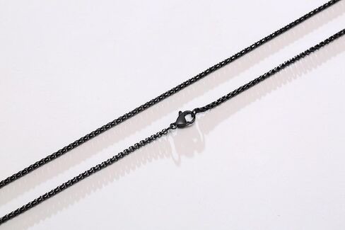 TempBeau Box Chain Necklace Men - 2mm Silver/Gold Plated/Black Chain for Mens Stainless Steel Choker Necklace for Men Women Trendy Mens Thin Chains Necklaces Jewelry Gift for Boyfriend 18-28 Inches in Saudi Arabia