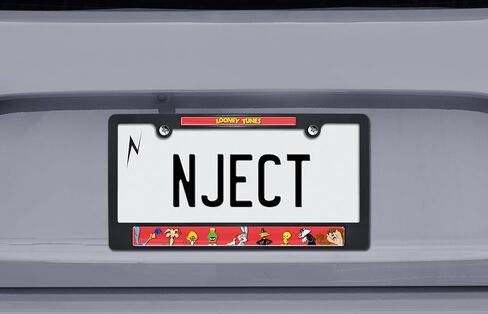 Officially Licensed Looney Tunes Characters Automotive-Grade Plastic 3D Doming Standard Black License Plate Frame Tag Holder for Cars/SUVs/Trucks - Weatherproof in Kuwait