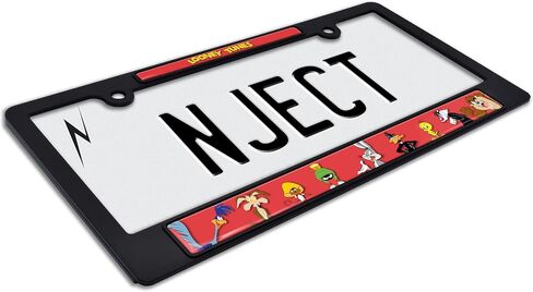 Officially Licensed Looney Tunes Characters Automotive-Grade Plastic 3D Doming Standard Black License Plate Frame Tag Holder for Cars/SUVs/Trucks - Weatherproof in Kuwait