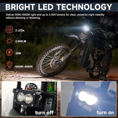 طقم ترقية المصباح الأمامي لـ Surron Light Bee X Talaria Sting R MX4 Segway X260 مصباح أمامي LED مقاوم للماء مع دعامة تثبيت 20 وات 6000-6500 كلفن ضوء عالي السطوع (أبيض) in Kuwait