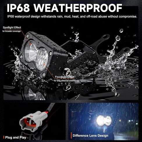 طقم ترقية المصباح الأمامي لـ Surron Light Bee X Talaria Sting R MX4 Segway X260 مصباح أمامي LED مقاوم للماء مع دعامة تثبيت 20 وات 6000-6500 كلفن ضوء عالي السطوع (أبيض) in Kuwait
