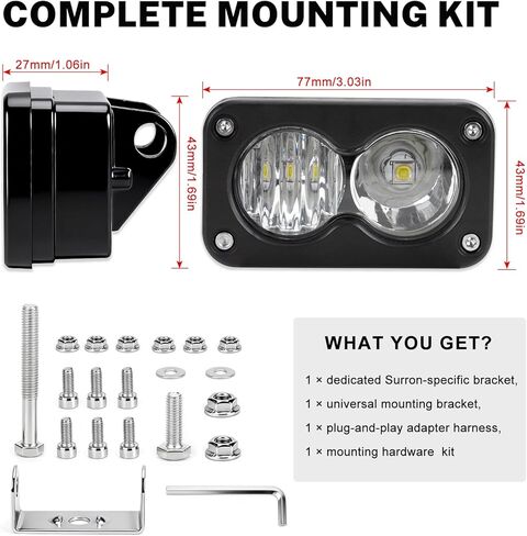 طقم ترقية المصباح الأمامي لـ Surron Light Bee X Talaria Sting R MX4 Segway X260 مصباح أمامي LED مقاوم للماء مع دعامة تثبيت 20 وات 6000-6500 كلفن ضوء عالي السطوع (أبيض) in Kuwait