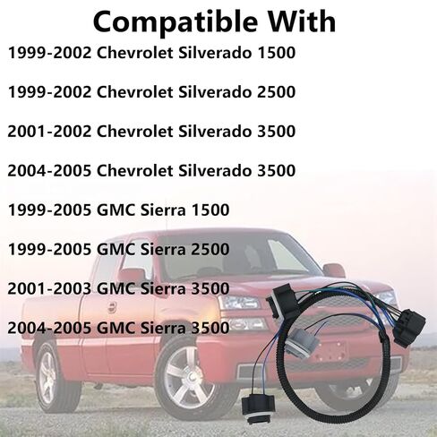 88986855 16526108 Rear Left Tail Light Wiring Harness - Easy to Install, Compatible with Chevy Silverado 1999-2005, GMC Sierra 1999-2005, Suburban 2000-2004 in Kuwait