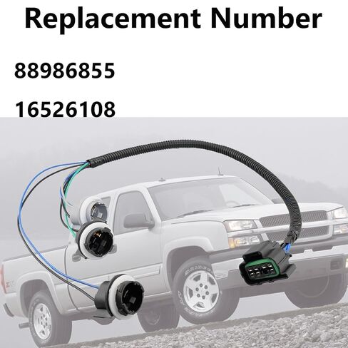 88986855 16526108 Rear Left Tail Light Wiring Harness - Easy to Install, Compatible with Chevy Silverado 1999-2005, GMC Sierra 1999-2005, Suburban 2000-2004 in Kuwait