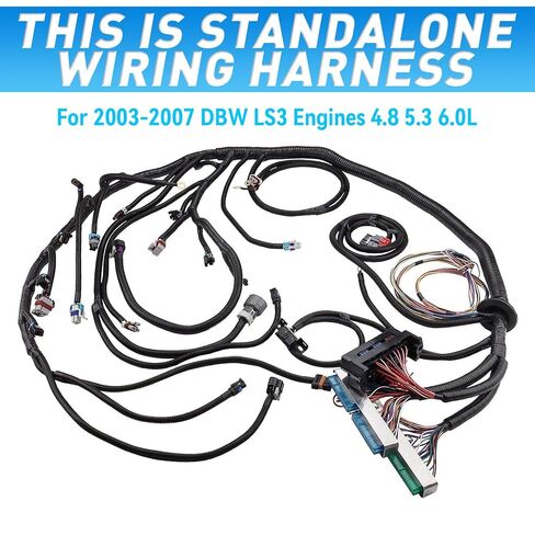 Standalone Wiring Harness for 1997-2004 GM DBW LS1 Vortec Engines 4.8L 5.3L 6.0L, Compatible with 4L60E & 4L80E Transmissions, Drive by Wire Throttle Body, LS Swap Harness in Kuwait