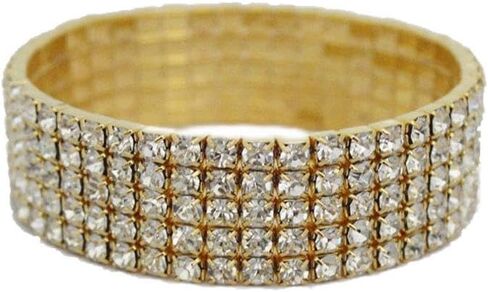 NYFASHION101 Clear Rhinestone Sparkling Pave Elastic Stretch Tennis Bracelet in Saudi Arabia