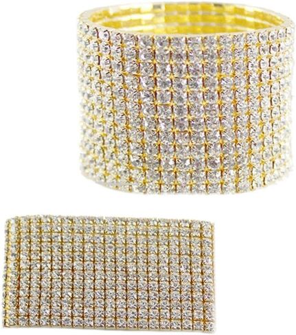 NYFASHION101 Clear Rhinestone Sparkling Pave Elastic Stretch Tennis Bracelet in Saudi Arabia