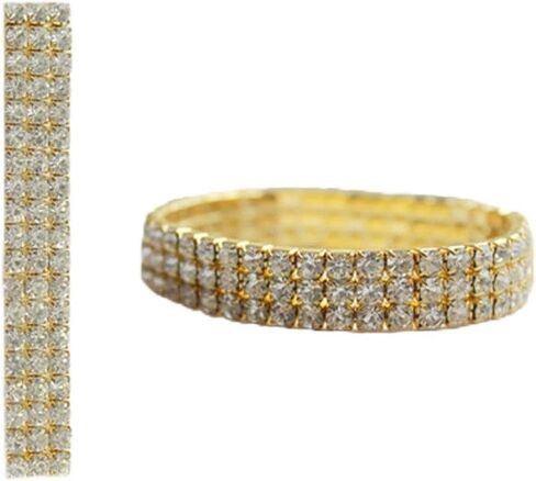 NYFASHION101 Clear Rhinestone Sparkling Pave Elastic Stretch Tennis Bracelet in Saudi Arabia