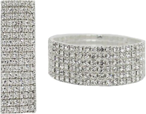 NYFASHION101 Clear Rhinestone Sparkling Pave Elastic Stretch Tennis Bracelet in Saudi Arabia