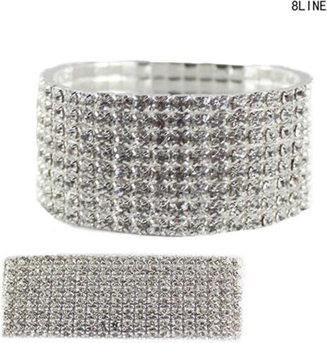 NYFASHION101 Clear Rhinestone Sparkling Pave Elastic Stretch Tennis Bracelet in Saudi Arabia