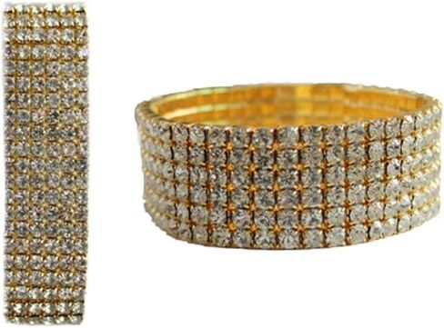 NYFASHION101 Clear Rhinestone Sparkling Pave Elastic Stretch Tennis Bracelet in Saudi Arabia