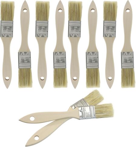 Chip Paint Brushes, 1 Inch Natural Bristle Wood Stain Brush Set for Drawing Staining Basting Dyeing Art Crafts - 10 Pack in Kuwait