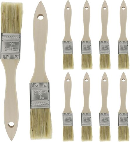 Chip Paint Brushes, 1 Inch Natural Bristle Wood Stain Brush Set for Drawing Staining Basting Dyeing Art Crafts - 10 Pack in Kuwait