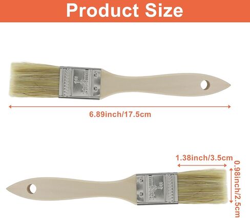 Chip Paint Brushes, 1 Inch Natural Bristle Wood Stain Brush Set for Drawing Staining Basting Dyeing Art Crafts - 10 Pack in Kuwait